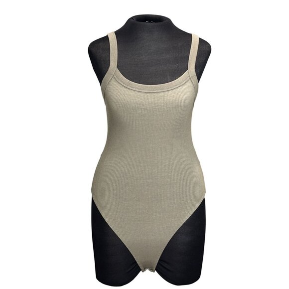 American Eagle Ribbed Bodysuit Olive Tank Top Style S/P/CH - Picture 1 of 11